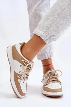 Damskie Boto Damskie Klasyczne Buty Sportowe Podwójnie Sznurowane Biało-Beżowe Jella