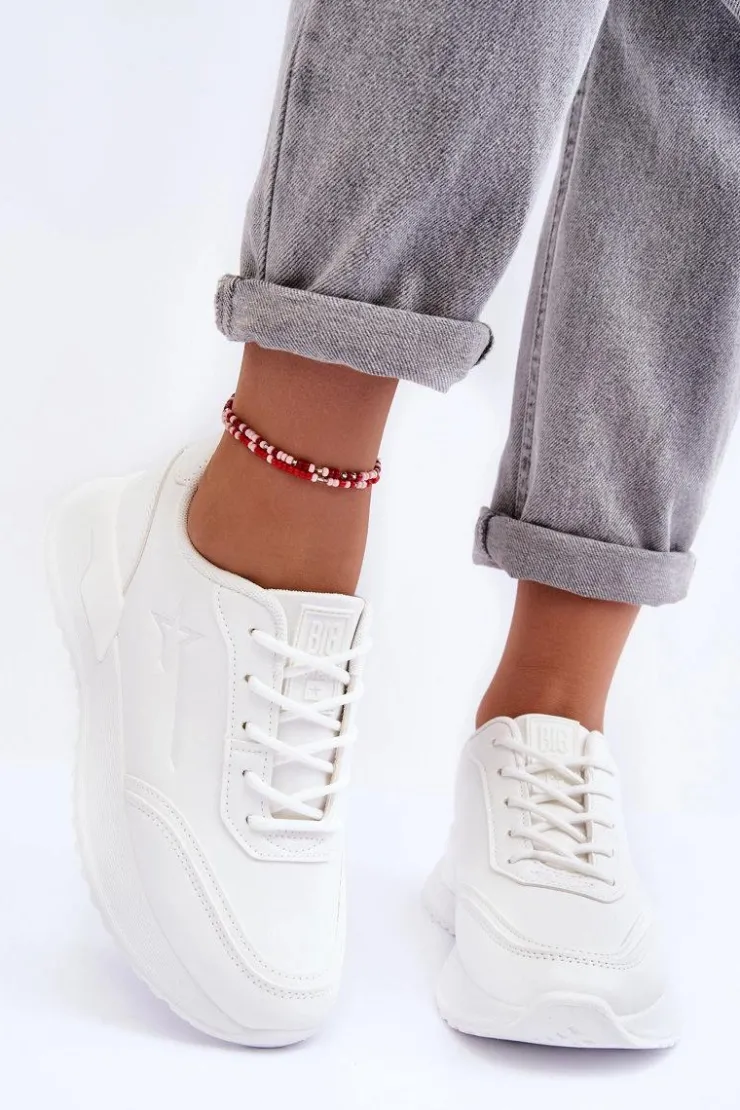 Big Star Shoes Buty Sportowe Big Star|Sneakersy Damskie*Damskie Klasyczne Buty Sportowe Big Star MM274224 Białe