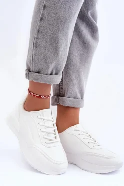 Big Star Shoes Buty Sportowe Big Star|Sneakersy Damskie*Damskie Klasyczne Buty Sportowe Big Star MM274224 Białe