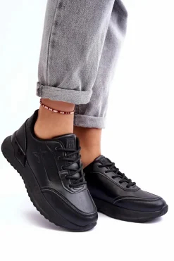 Outlet Big Star Shoes Damskie Klasyczne Buty Sportowe Big Star MM274223 Czarne