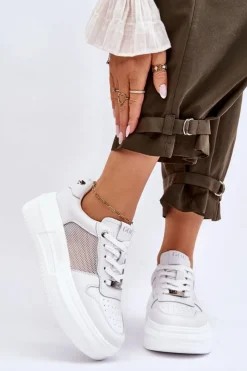 New GOE Damskie Klasyczne Buty Sportowe LL2N4060 Białe Biały