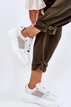 New GOE Damskie Klasyczne Buty Sportowe LL2N4060 Białe Biały