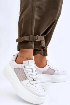 New GOE Damskie Klasyczne Buty Sportowe LL2N4060 Białe Biały