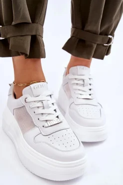 New GOE Damskie Klasyczne Buty Sportowe LL2N4060 Białe Biały