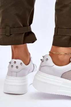 New GOE Damskie Klasyczne Buty Sportowe LL2N4060 Białe Biały