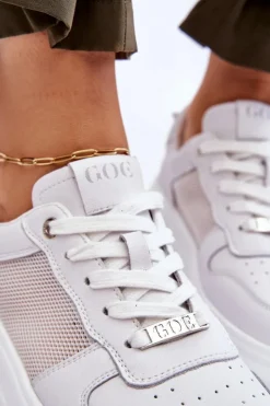 New GOE Damskie Klasyczne Buty Sportowe LL2N4060 Białe Biały
