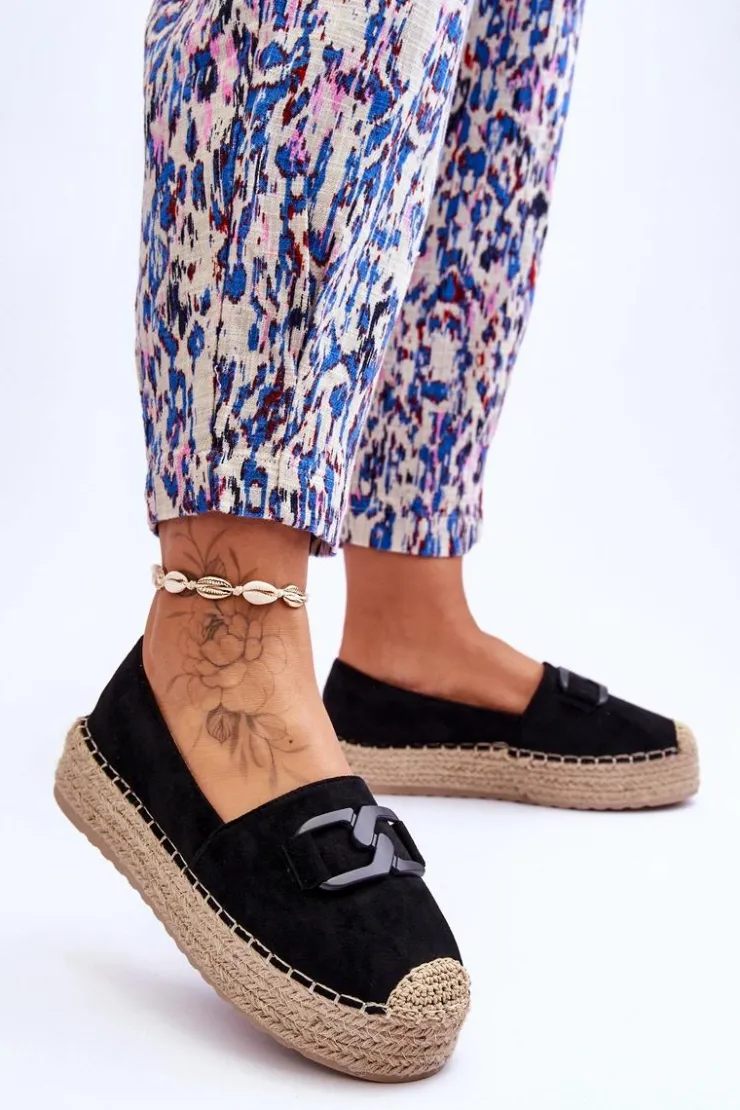 Damskie Boto Damskie Klasyczne Espadryle Na Platformie Czarne Maurine