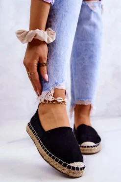 Sale Big Star Shoes Damskie Klasyczne Espadryle Big Star JJ274952 Czarne