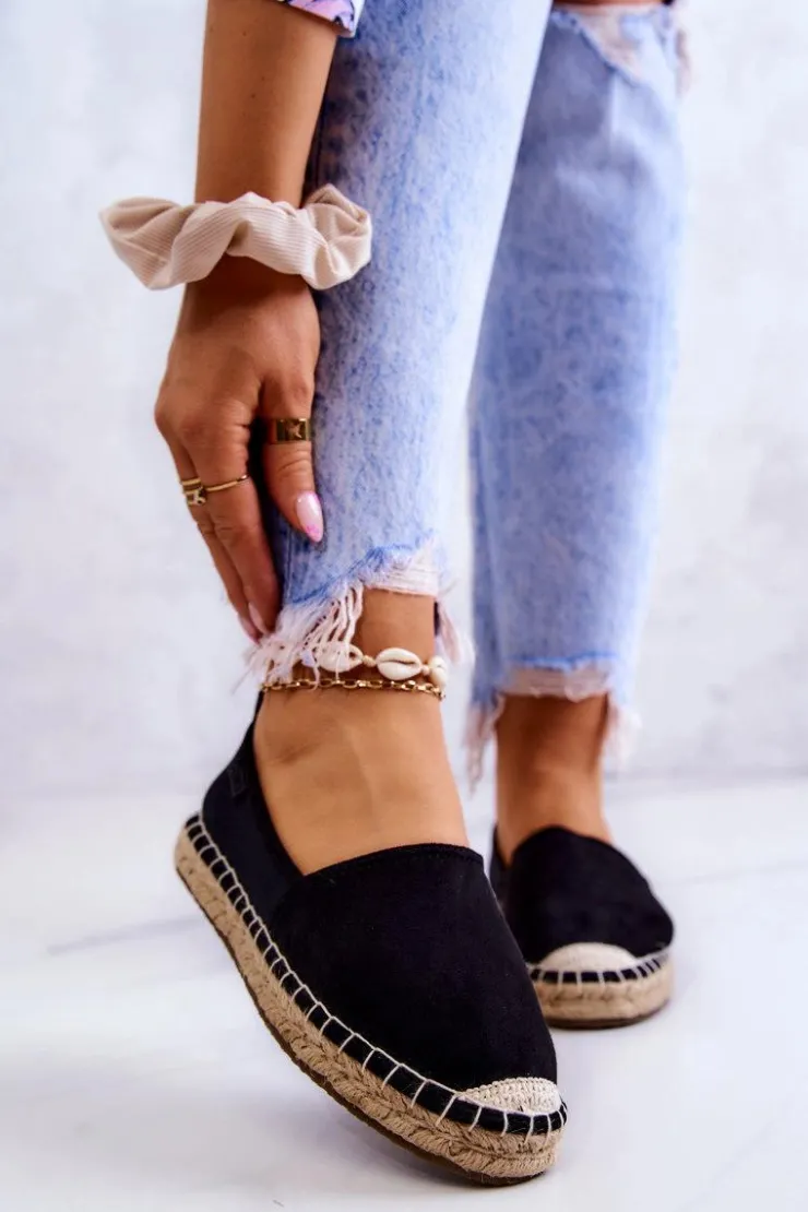 Sale Big Star Shoes Damskie Klasyczne Espadryle Big Star JJ274952 Czarne