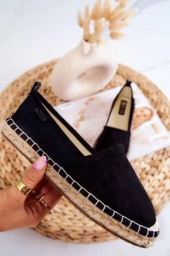 Sale Big Star Shoes Damskie Klasyczne Espadryle Big Star JJ274952 Czarne