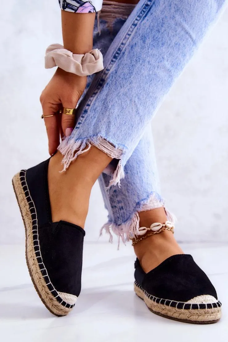 Sale Big Star Shoes Damskie Klasyczne Espadryle Big Star JJ274952 Czarne