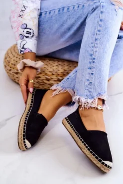 Sale Big Star Shoes Damskie Klasyczne Espadryle Big Star JJ274952 Czarne