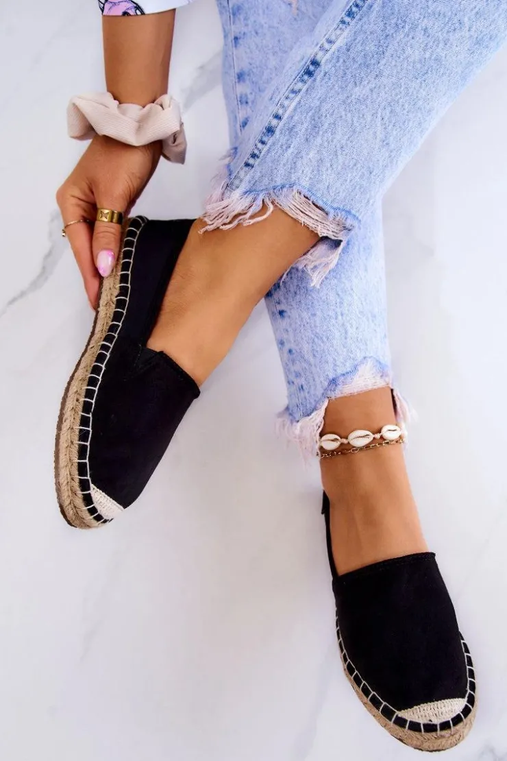 Sale Big Star Shoes Damskie Klasyczne Espadryle Big Star JJ274952 Czarne