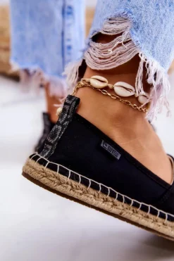 Sale Big Star Shoes Damskie Klasyczne Espadryle Big Star JJ274952 Czarne