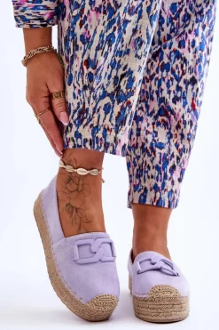 Boto Czarne Espadryle*Damskie Klasyczne Espadryle Na Platformie Fioletowe Maurine
