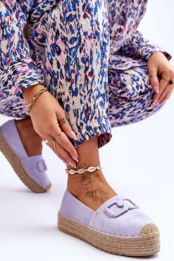 Boto Czarne Espadryle*Damskie Klasyczne Espadryle Na Platformie Fioletowe Maurine