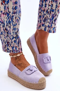 Boto Czarne Espadryle*Damskie Klasyczne Espadryle Na Platformie Fioletowe Maurine