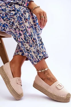 Online Boto Damskie Klasyczne Espadryle Na Platformie Beżowe Maurine