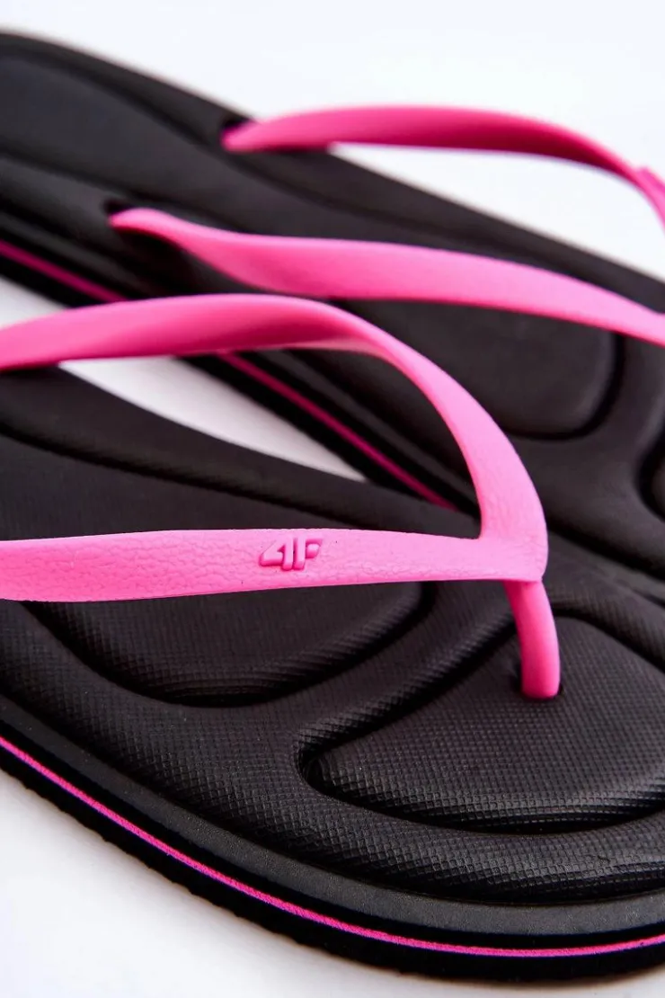 Damskie 4F Damskie Klasyczne Japonki SS23FFLIF067-21S Czarno-Różowe