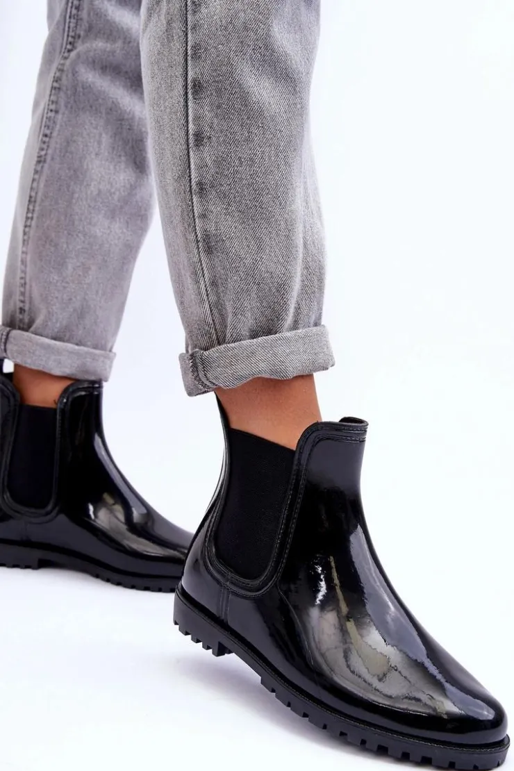 Damskie Boto Damskie Klasyczne Kalosze Sztyblety Czarne Jenifry