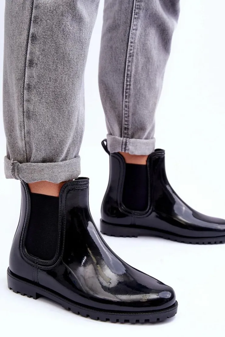 Damskie Boto Damskie Klasyczne Kalosze Sztyblety Czarne Jenifry