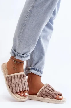 Clearance Boto Damskie Klasyczne Kapcie Brązowe Rirovi