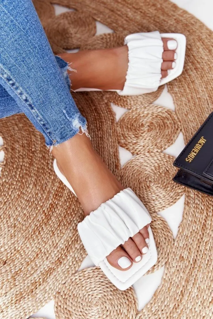 Boto Klapki Damskie Klasyczne*Damskie Klasyczne Klapki Białe Looking Good