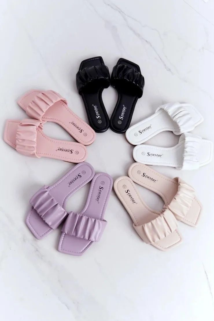 Boto Klapki Damskie Klasyczne*Damskie Klasyczne Klapki Białe Looking Good