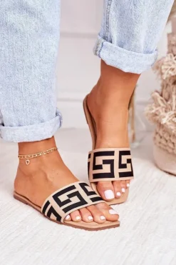 Clearance Boto Damskie Klasyczne Klapki Beżowe Melinda