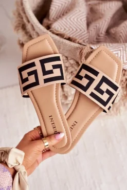 Clearance Boto Damskie Klasyczne Klapki Beżowe Melinda