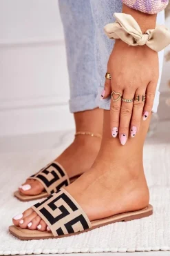 Clearance Boto Damskie Klasyczne Klapki Beżowe Melinda