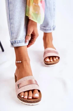 Damskie INBLU Damskie Klasyczne Klapki NM000025 Różowe