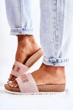 Damskie INBLU Damskie Klasyczne Klapki NM000025 Różowe