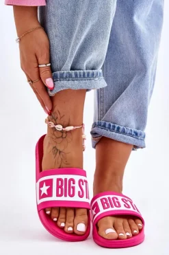 Hot Big Star Shoes Damskie Klasyczne Klapki Big Star LL274741 Różowe