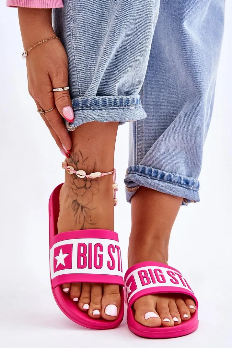 Hot Big Star Shoes Damskie Klasyczne Klapki Big Star LL274741 Różowe