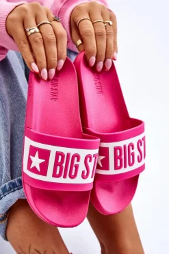 Hot Big Star Shoes Damskie Klasyczne Klapki Big Star LL274741 Różowe