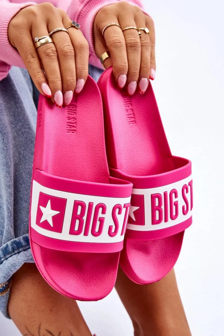 Hot Big Star Shoes Damskie Klasyczne Klapki Big Star LL274741 Różowe