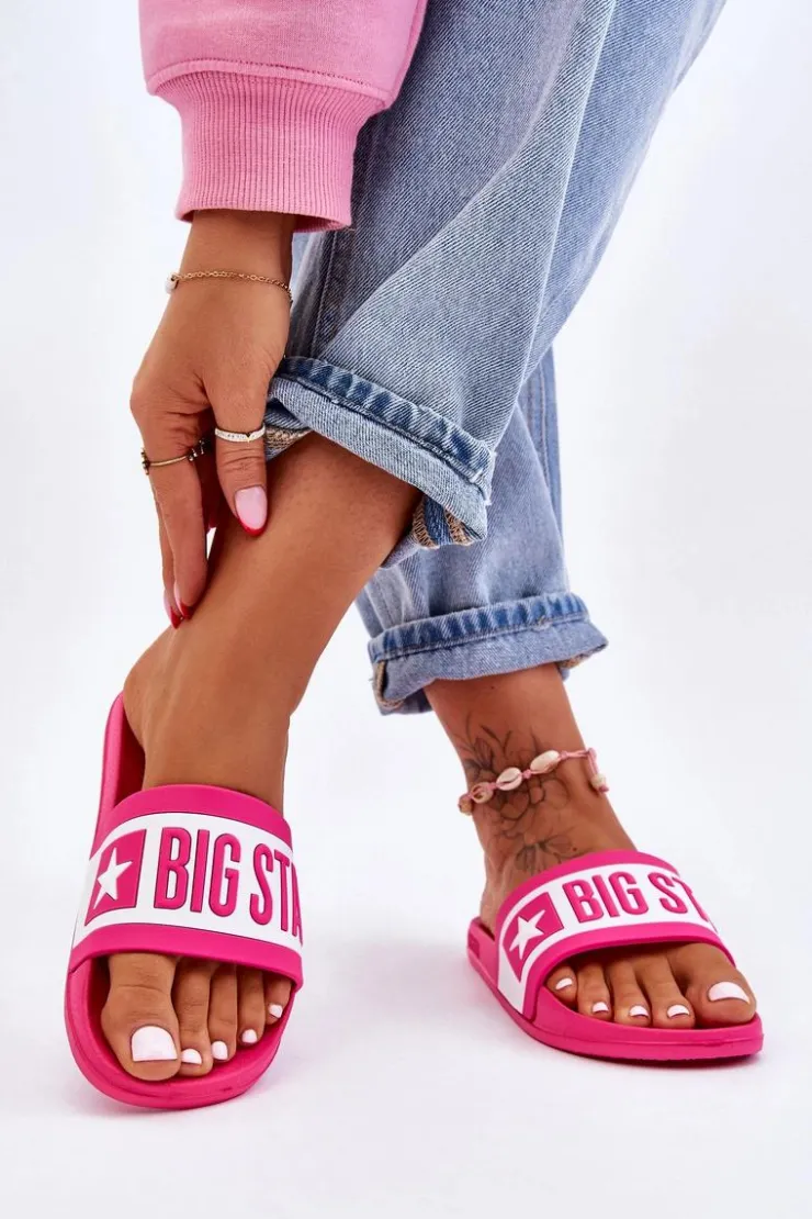 Hot Big Star Shoes Damskie Klasyczne Klapki Big Star LL274741 Różowe