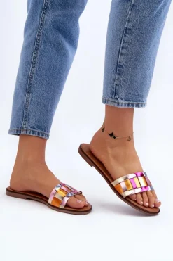 Boto Klapki Damskie Klasyczne*Damskie Klasyczne Klapki Na Płaskim Obcasie Multikolor Namrita