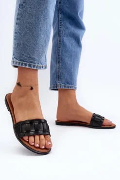 Damskie Boto Damskie Klasyczne Klapki Na Płaskim Obcasie Czarne Namrita