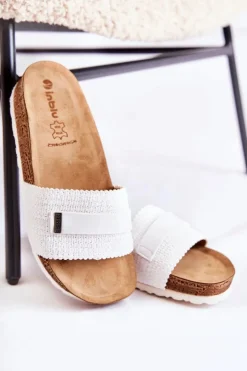 INBLU Klapki Damskie Klasyczne*Damskie Klasyczne Klapki NM000025 Białe