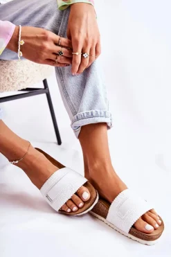 INBLU Klapki Damskie Klasyczne*Damskie Klasyczne Klapki NM000025 Białe