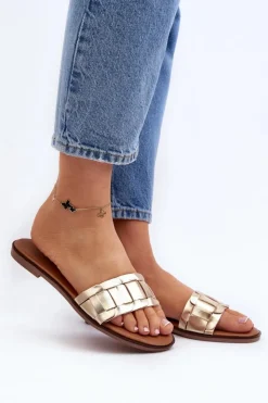 Online Boto Damskie Klasyczne Klapki Na Płaskim Obcasie Złote Namrita