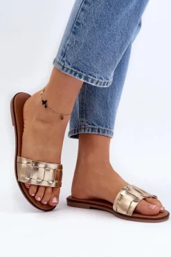 Online Boto Damskie Klasyczne Klapki Na Płaskim Obcasie Złote Namrita