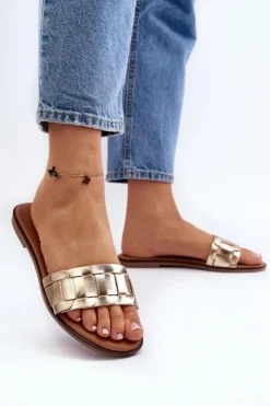 Online Boto Damskie Klasyczne Klapki Na Płaskim Obcasie Złote Namrita