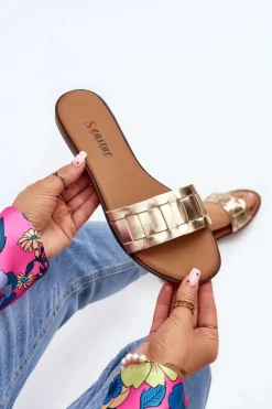 Online Boto Damskie Klasyczne Klapki Na Płaskim Obcasie Złote Namrita