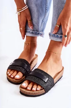 Damskie INBLU Damskie Klasyczne Klapki NM000025 Czarne