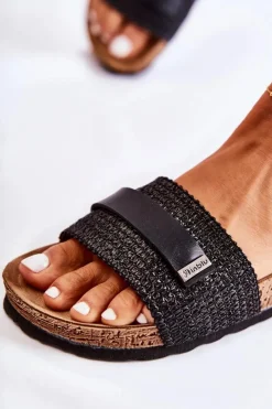 Damskie INBLU Damskie Klasyczne Klapki NM000025 Czarne