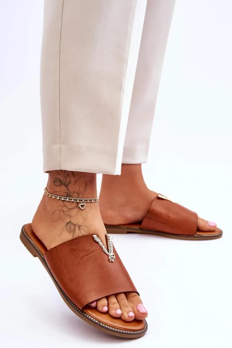 Discount Boto Damskie Klasyczne Klapki Z Ozdobą Camel Bertha