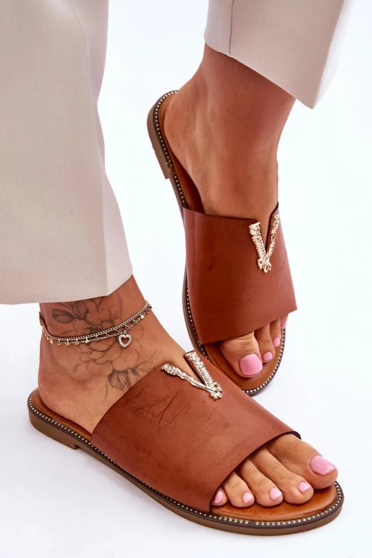 Discount Boto Damskie Klasyczne Klapki Z Ozdobą Camel Bertha